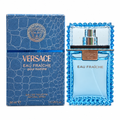 Versace Eau Fraîche Pour Homme blue bottle and patterned box