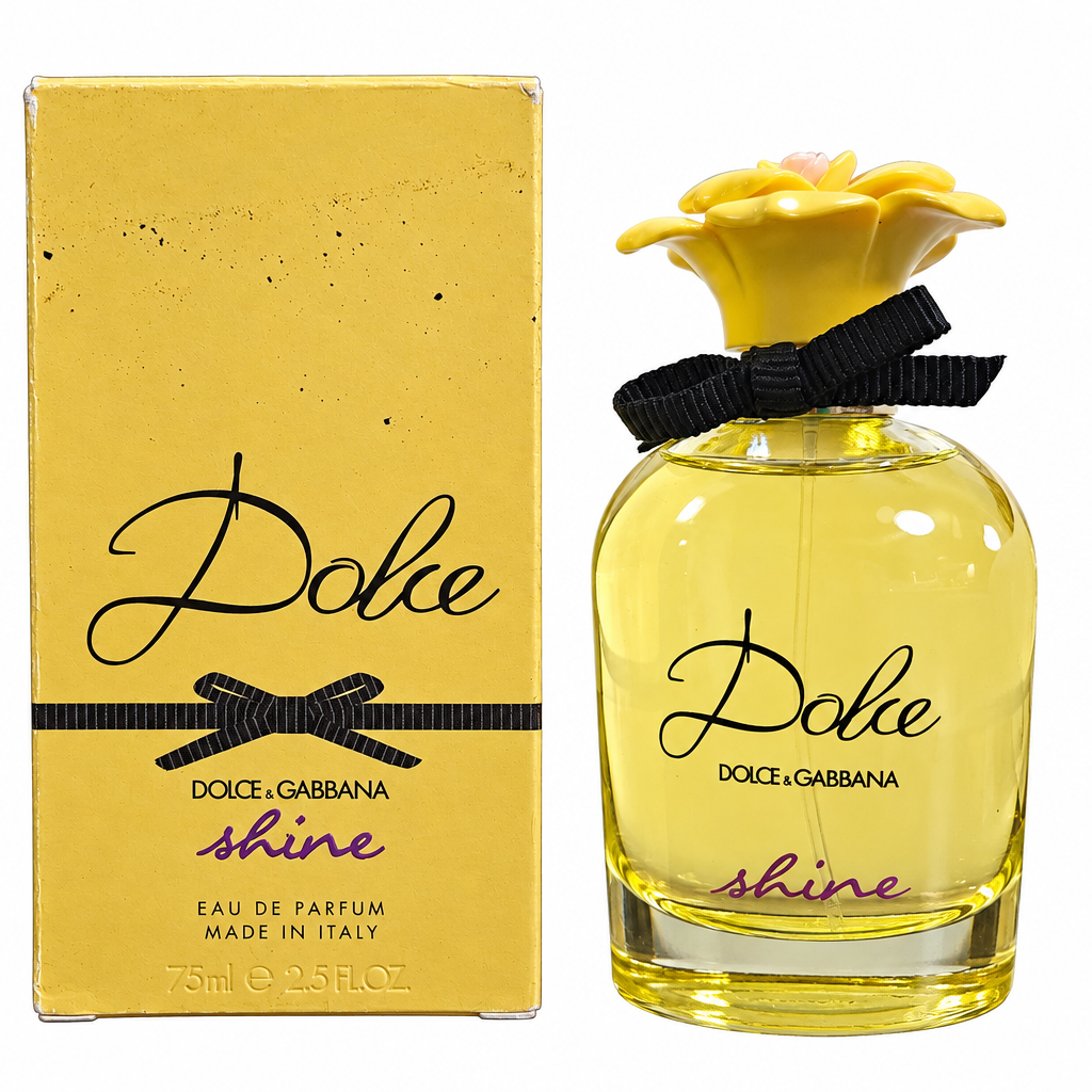 Dolce & Gabbana Dolce Shine 75 mL bottle and yellow box