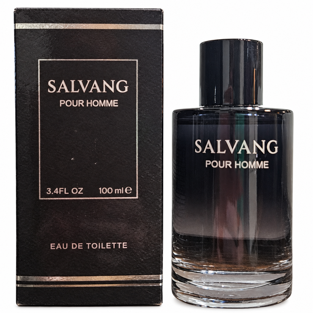 Salvang Pour Homme 100 mL eau de toilette bottle and matching black box