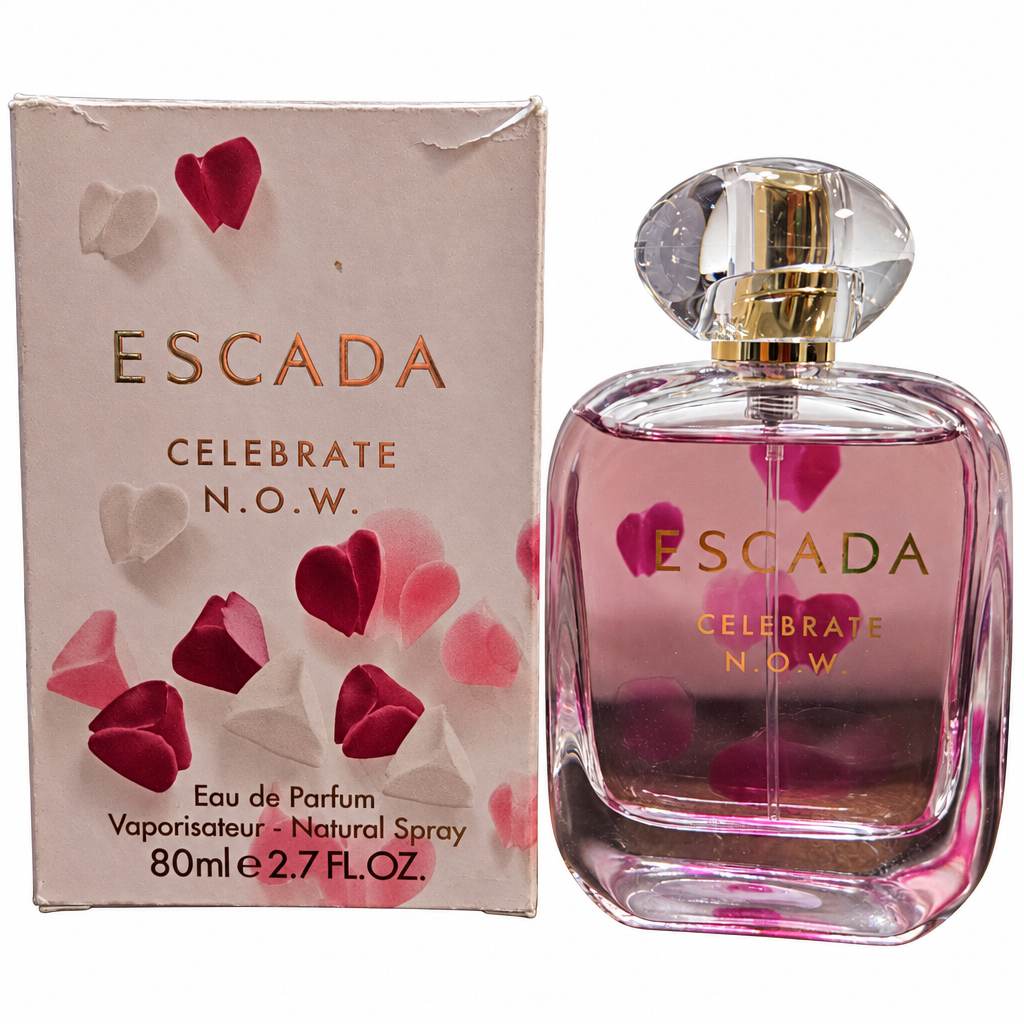 Escada Celebrate N.O.W. 80 mL perfume bottle and matching box