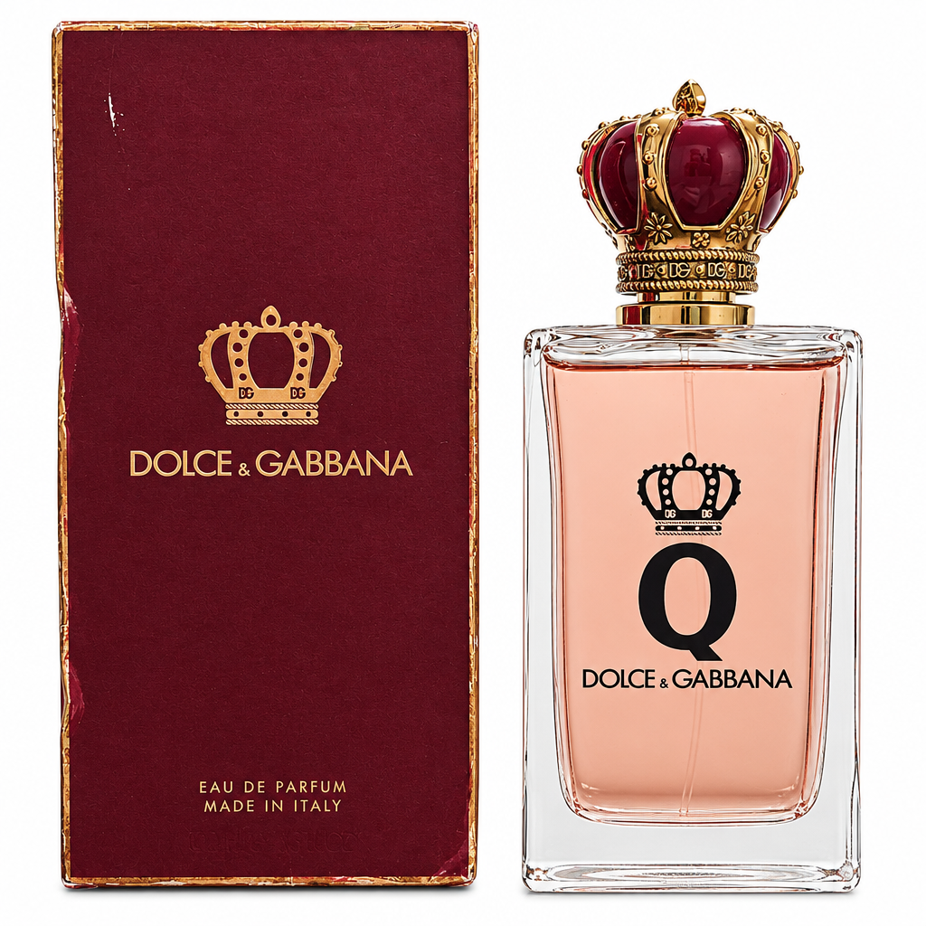 Dolce & Gabbana Q bottle with crown cap and burgundy box
